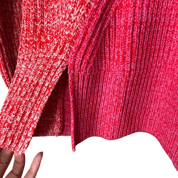 DEREK LAM Womens Turtleneck Sweater Merino Wool Med Pink Red Valentines Cabncore - Picture 4 of 11